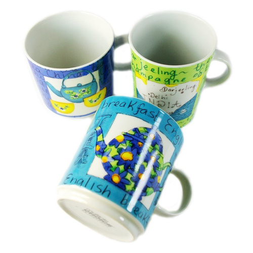 Set of 3 Mugs `Puzzle`